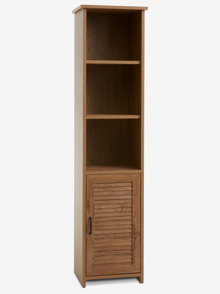Bookcase MANDERUP 1 door 3+1 shelves wild oak colour - Amazon
