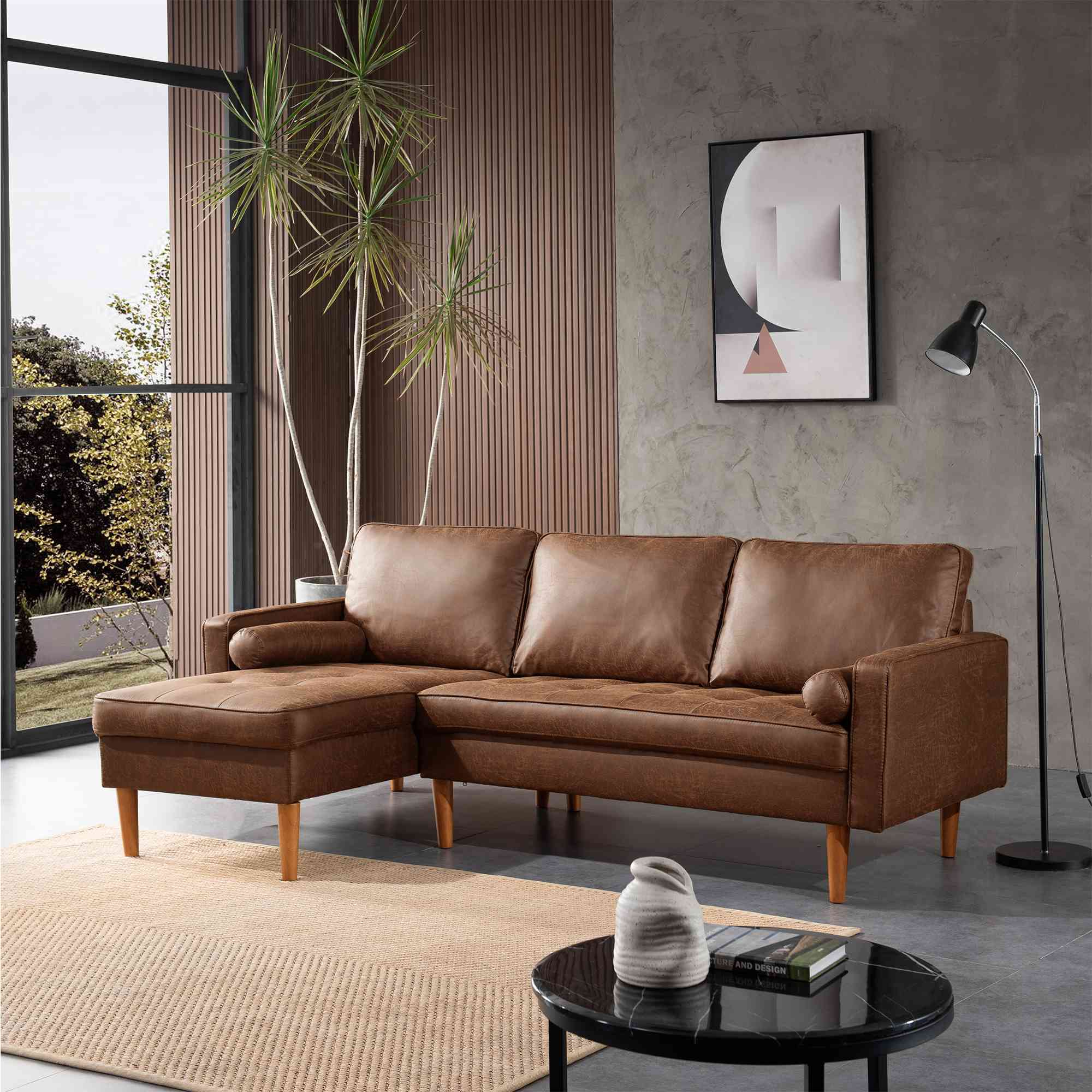 83.07'' Mid Century Sectional Chaise Sofa, L-Shaped Couch - Amazon