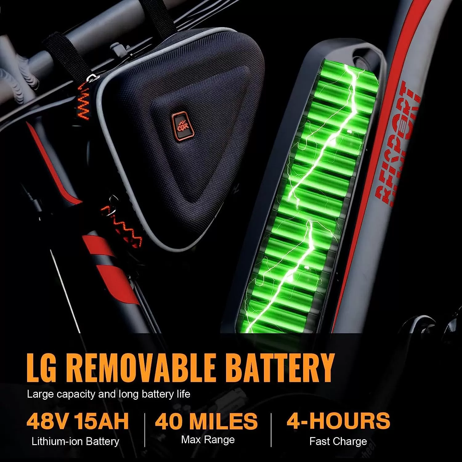 BFISPORT EB26 Electric Bike for Adults 750W/Peak 1000W Electric Bicycle 48V 15AH LG Battery Electric Bike 26