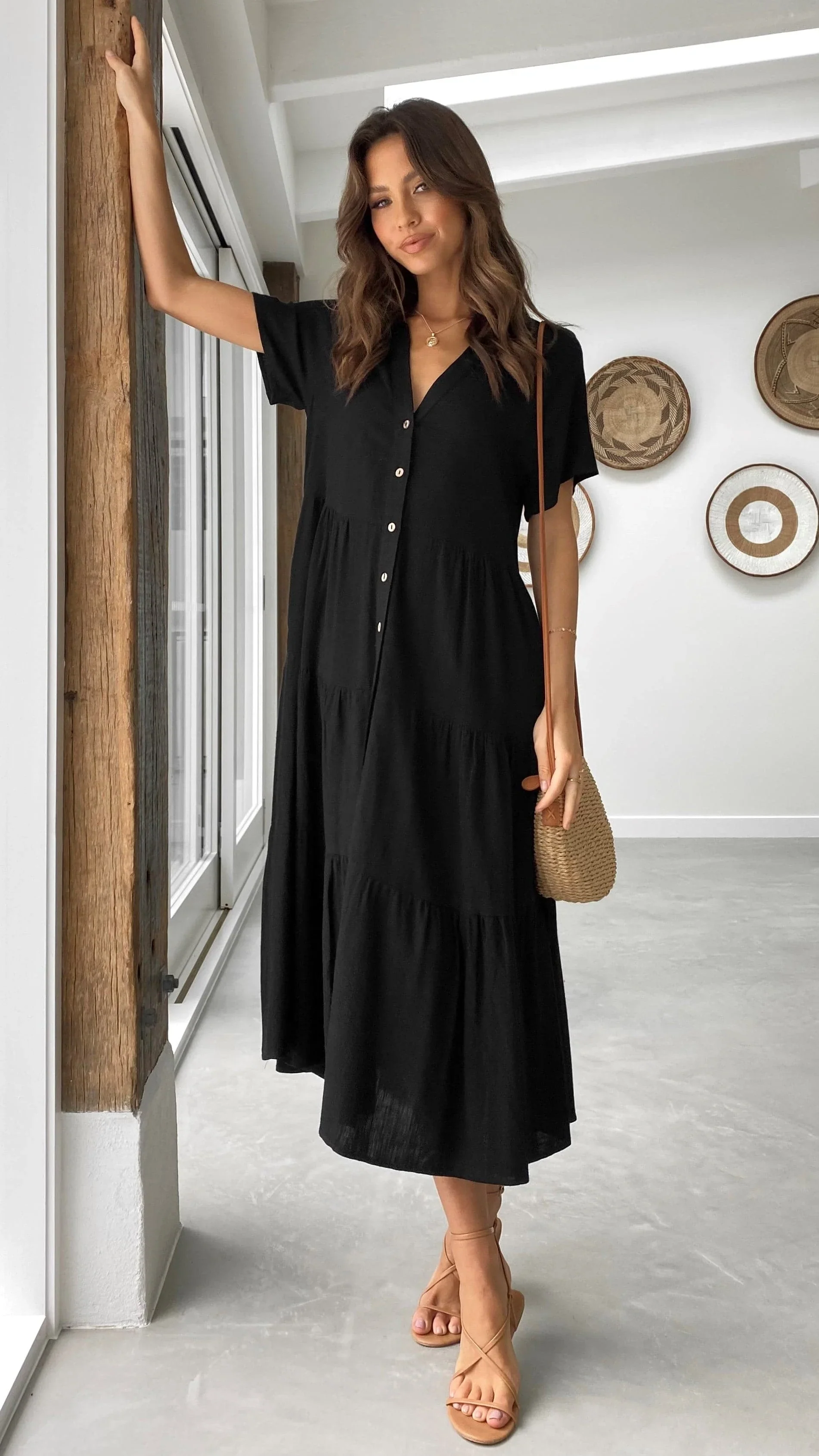 Kimberly Midi Dress - Black