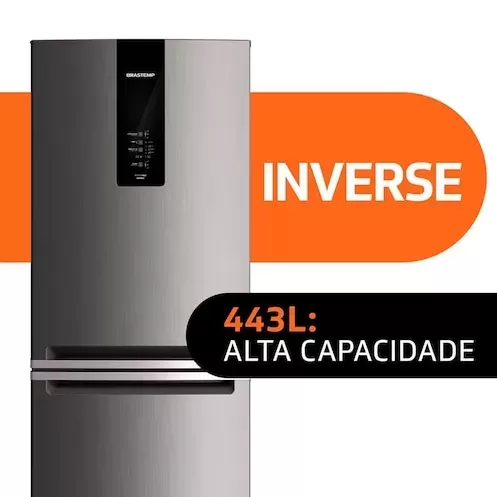 Brastemp BRE57AK Frost Free Refrigerator with Turbo Ice Inverse - 443L - Amazon