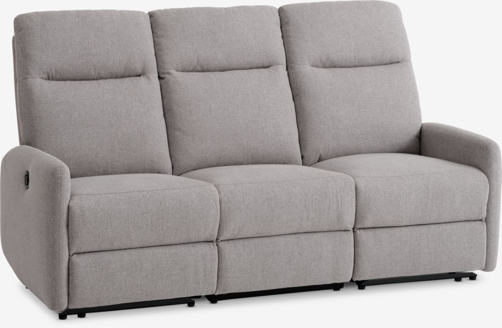 Sofa VONSILD 3-seater electric reclining light grey - Amazon