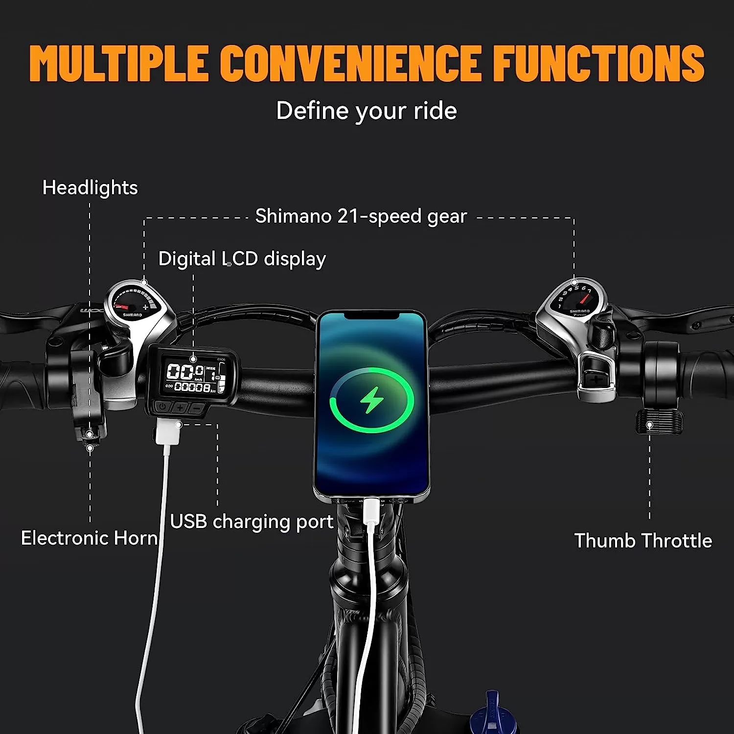 BFISPORT EB26 Electric Bike for Adults 750W/Peak 1000W Electric Bicycle 48V 15AH LG Battery Electric Bike 26