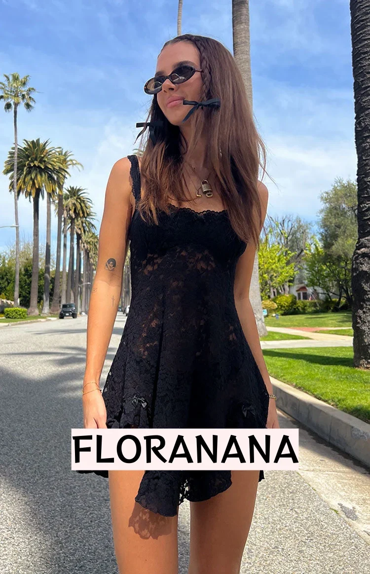 All Mine Black Lace Mini Dress