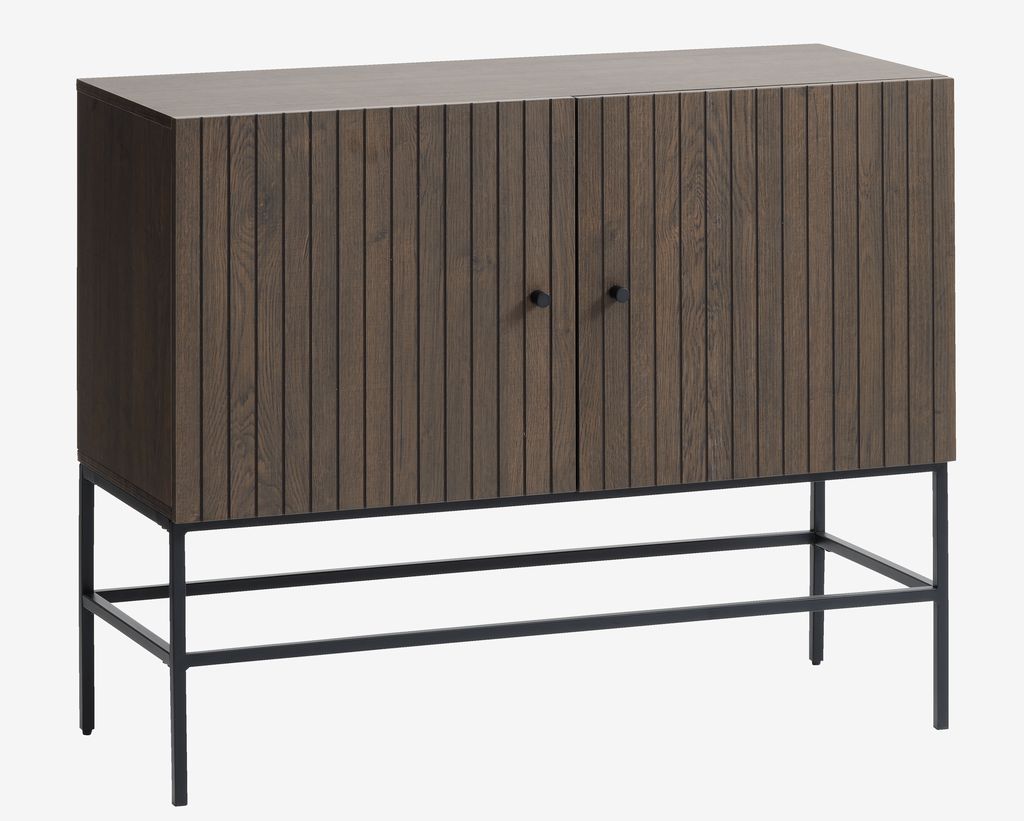 Sideboard HEMDRUP 2 doors dark oak colour/black - Amazon
