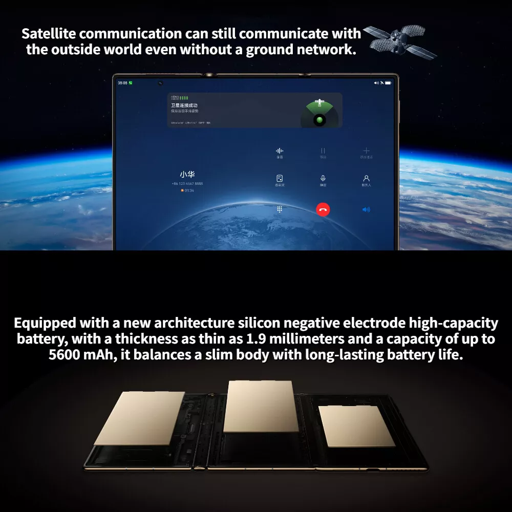 With the world’s first 3-fold smartphone! Tri-fold Screen Smartphone 16GB+1TB Quad Camera Bluetooth  5.2 - Amazon