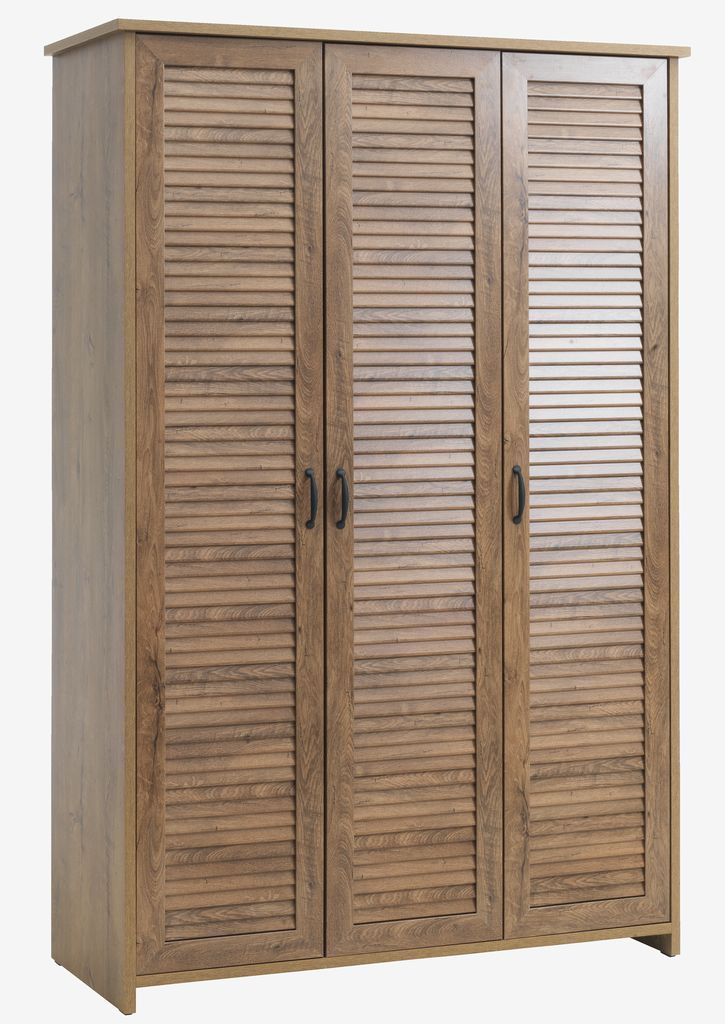 Wardrobe MANDERUP 128x199 3 doors wild oak colour - Amazon