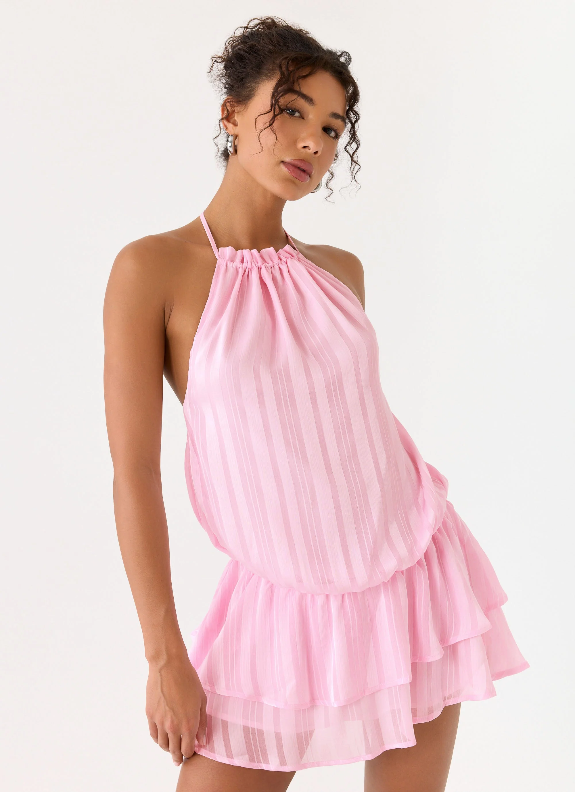 Parade Halter Mini Dress - Pink