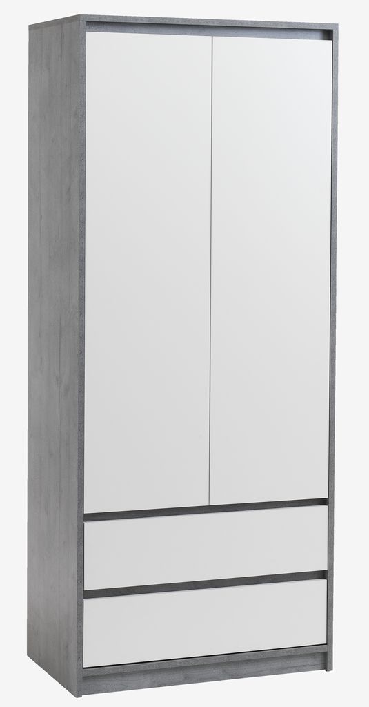 Wardrobe BILLUND 80x193 white/concrete - Amazon