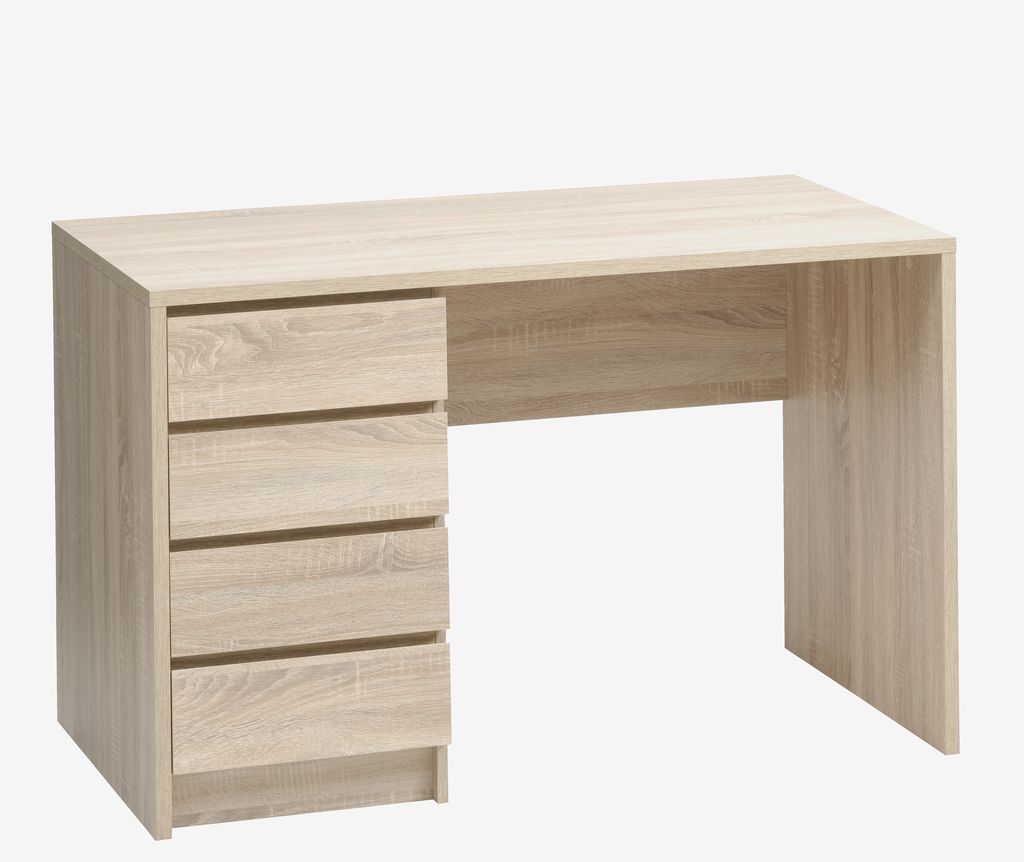 Desk LIMFJORDEN 60x120 4 drawers light oak colour - Amazon