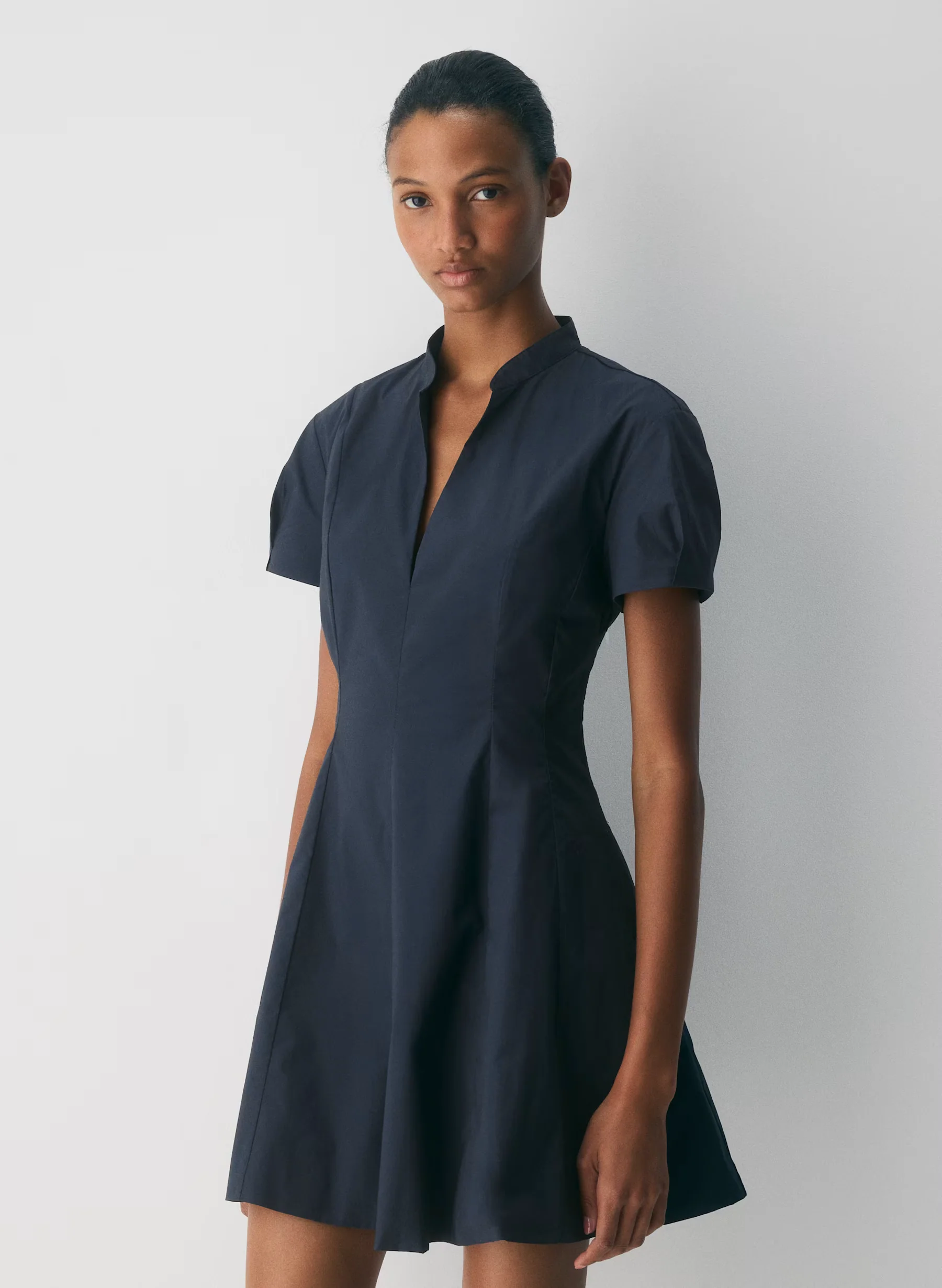 Cotton poplin mini dress