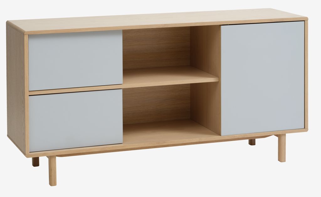 Sideboard EGEBJERG 1 door 2 drawers grey/oak - Amazon
