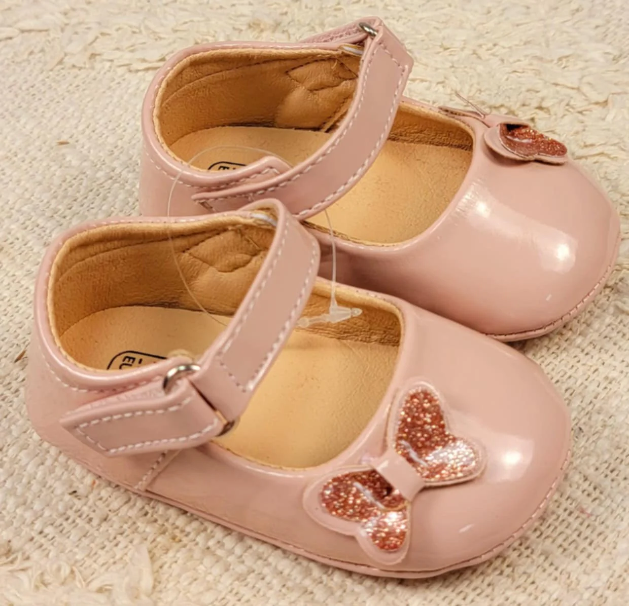 Toddler Light Pink Butterfly Strap On Shoes Girls