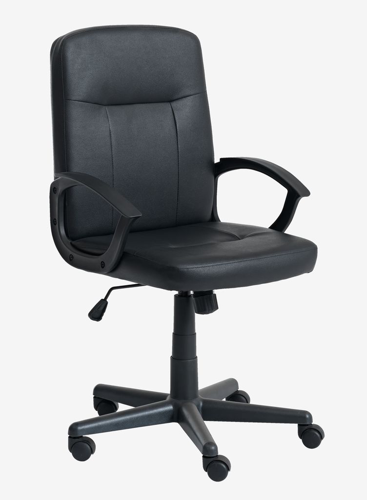 Office chair NIMTOFTE black faux leather/black - Amazon