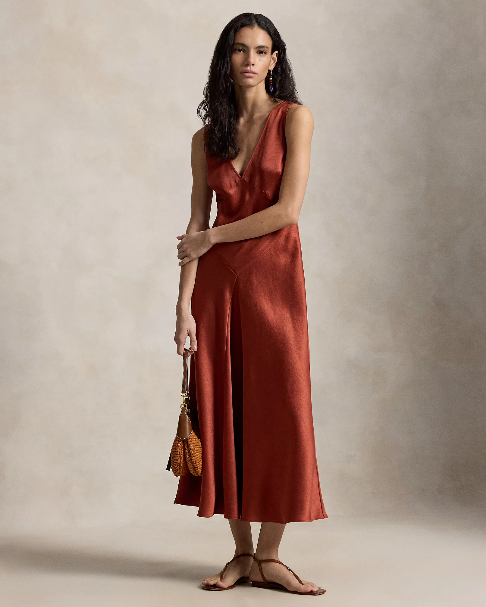 Satin Paneled Dress