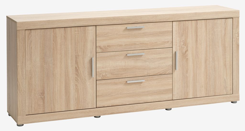 Sideboard RINDSHOLM 2 doors 3 drawers oak colour - Amazon