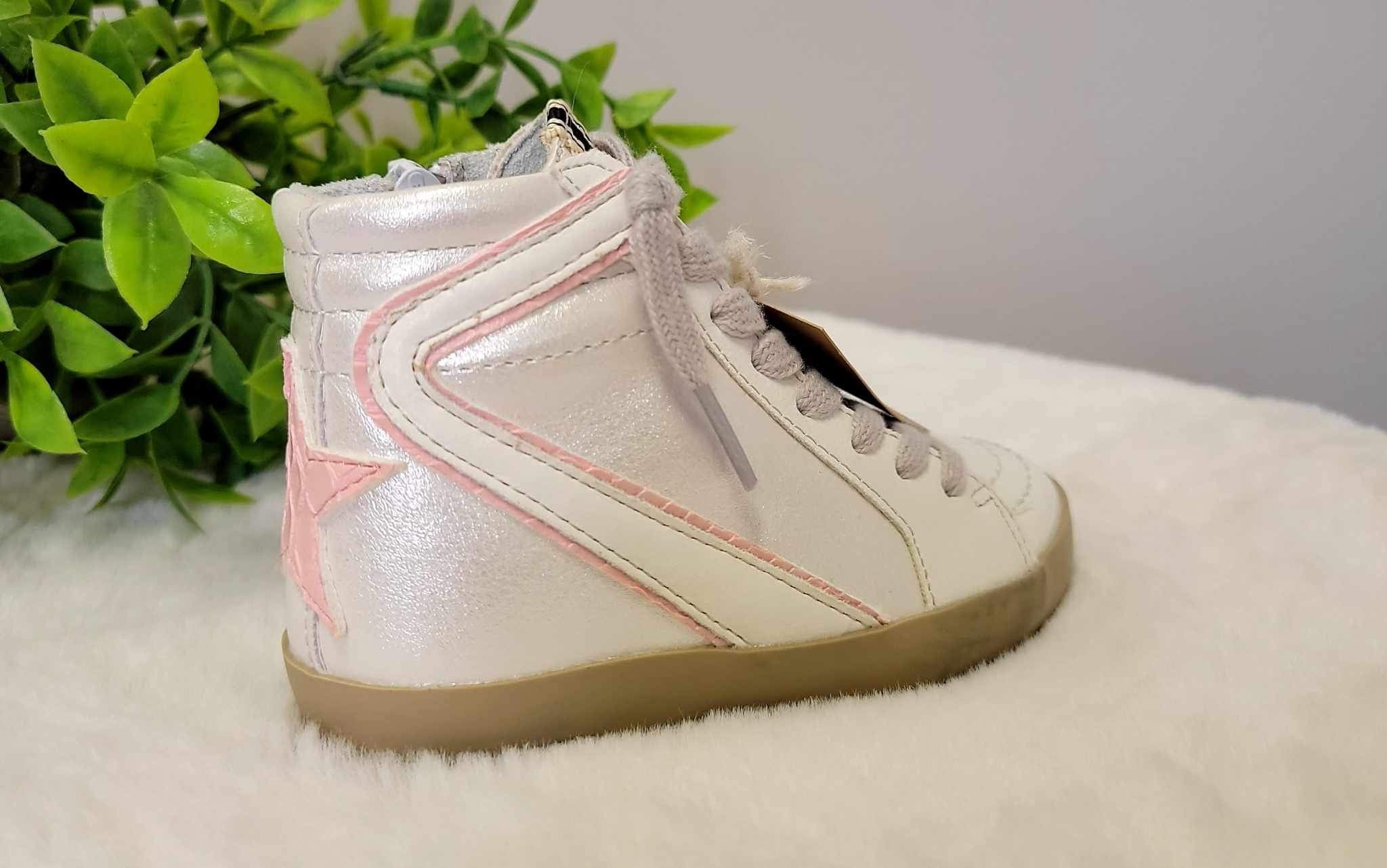 Toddler Metallic white Sneaker Shoes Girls
