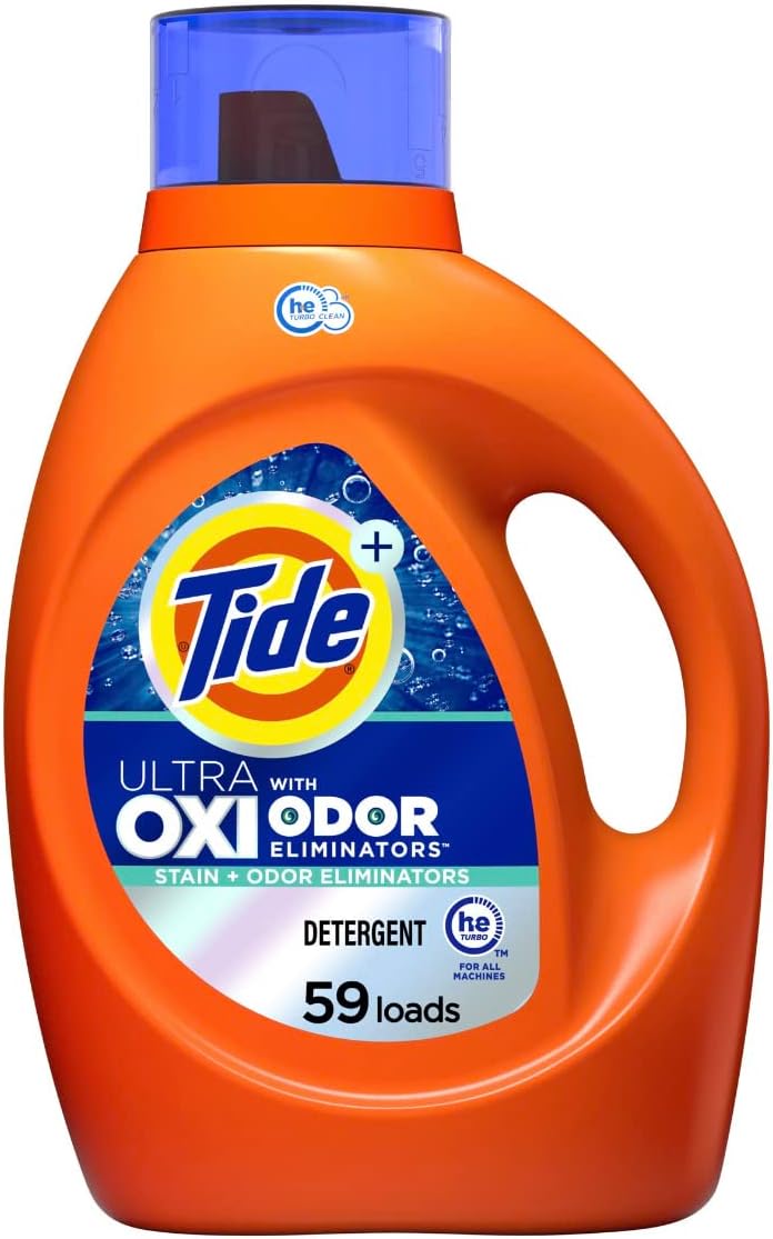 Tide Ultra OXI with Odor Eliminators Liquid Laundry Detergent, 115 oz, For Visible and Invisible Dirt - Amazon