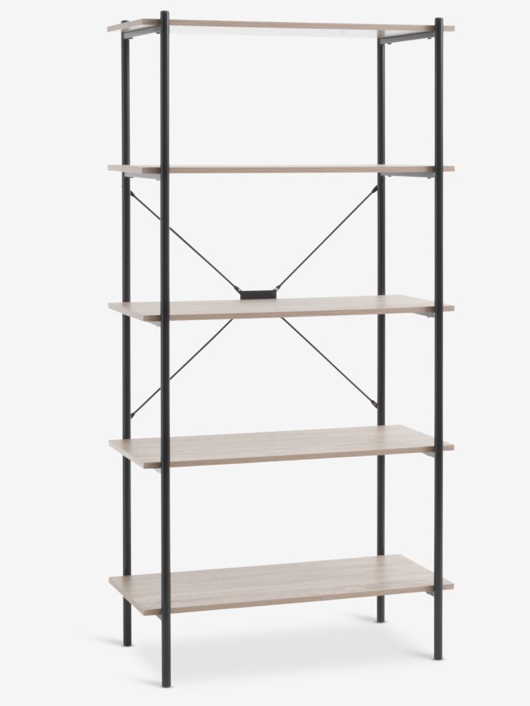 Shelving unit VANDBORG 5 shelves. oak/black - Amazon