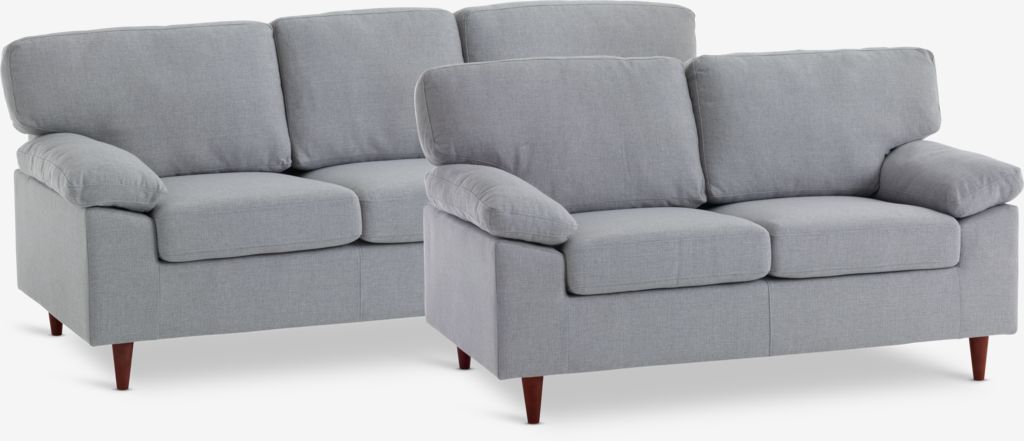 Sofa set GEDVED 2 pieces light grey fabric - Amazon