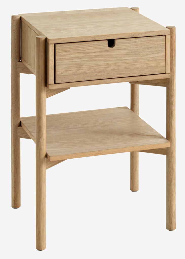 Bedside table DALBY 1 drawer 1 shelf oak - Amazon