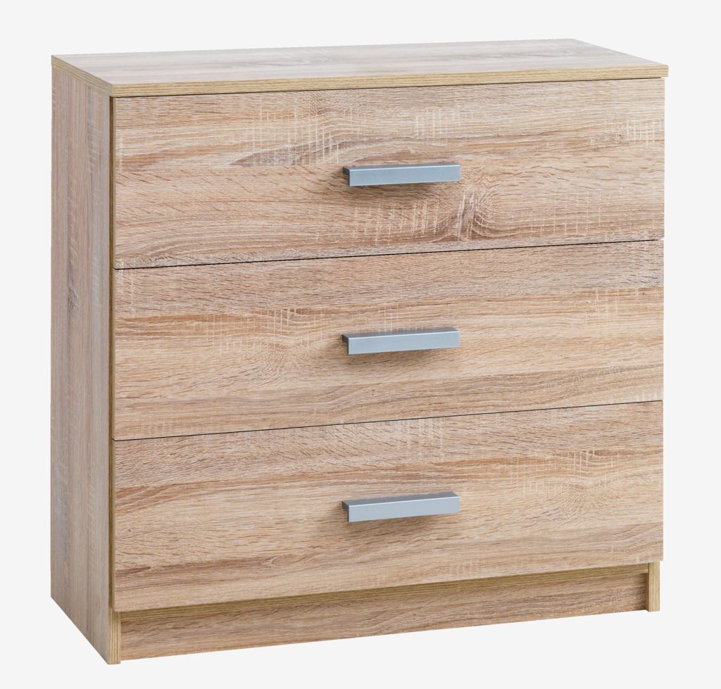 3 drawer chest TAPDRUP oak - Amazon