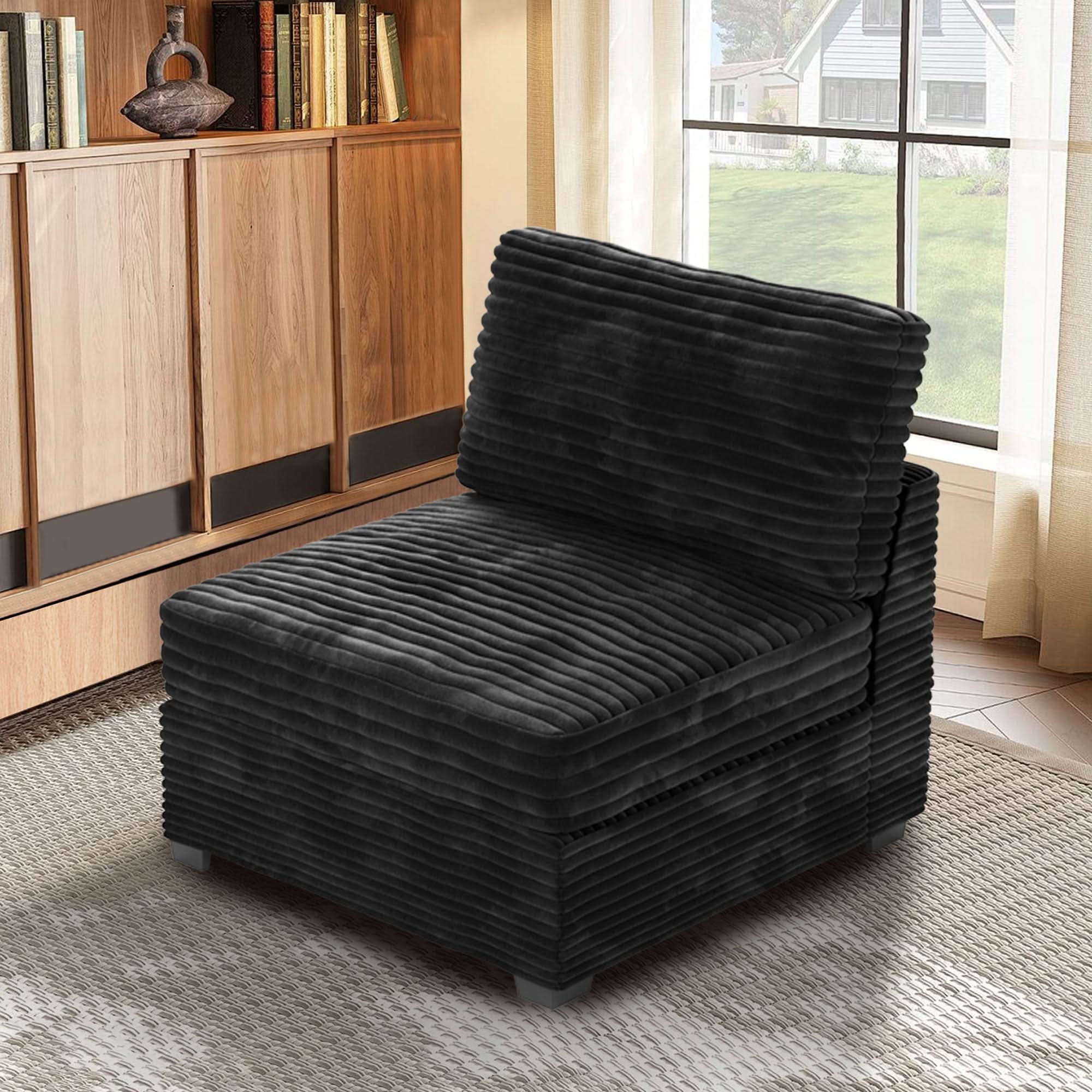 Living Room Modular Couch Armless Chair, 1 Wale Plush Corduroy Fabric - Amazon