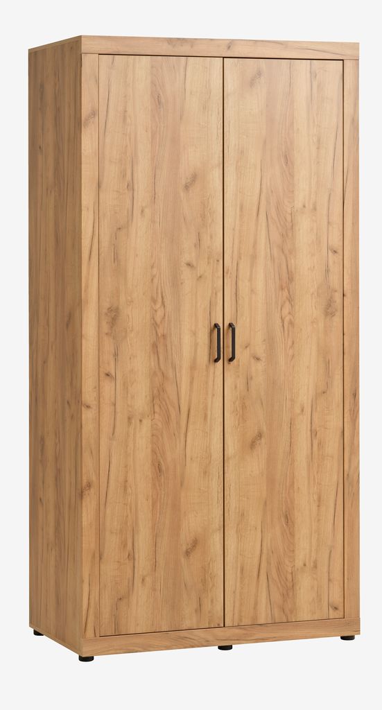 Wardrobe LINTRUP 109x220 2 doors oak colour - Amazon
