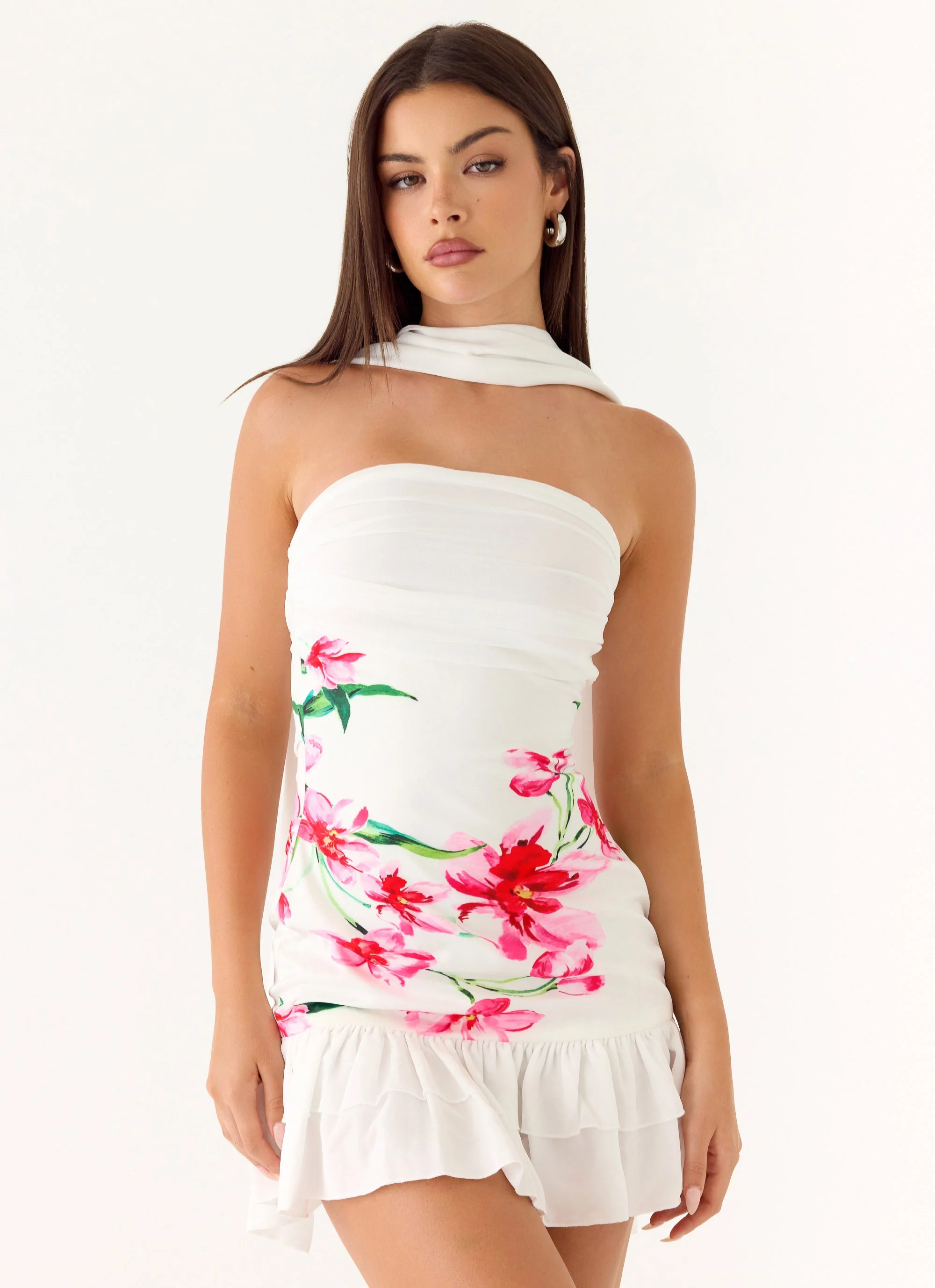 Manon Scarf Mini Dress - Ivory Reef