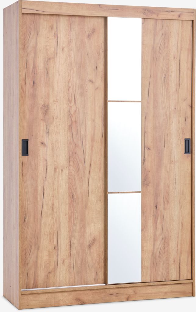 Wardrobe ODDER 120x201 2 sliding doors w/mirror oak - Amazon
