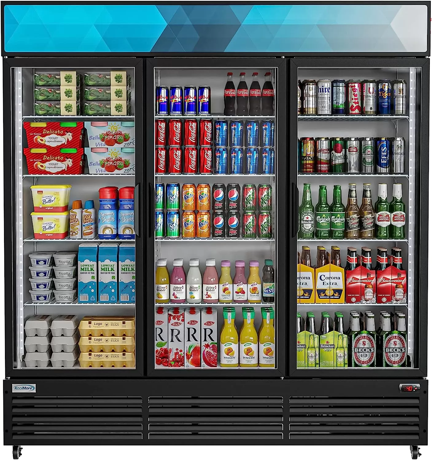 KoolMore Commercial One Glass Door Display Upright Beverage Refrigerator Cooler Merchandiser - 12 Cu. Ft [Black] (MDR-1GD-12C) - Amazon
