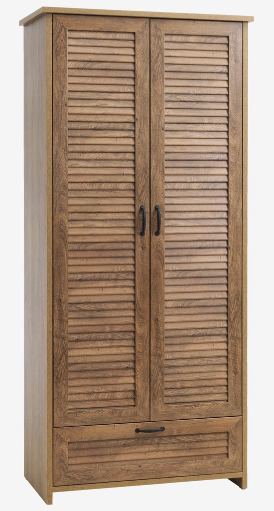 Wardrobe MANDERUP 88x199 2 doors wild oak colour - Amazon
