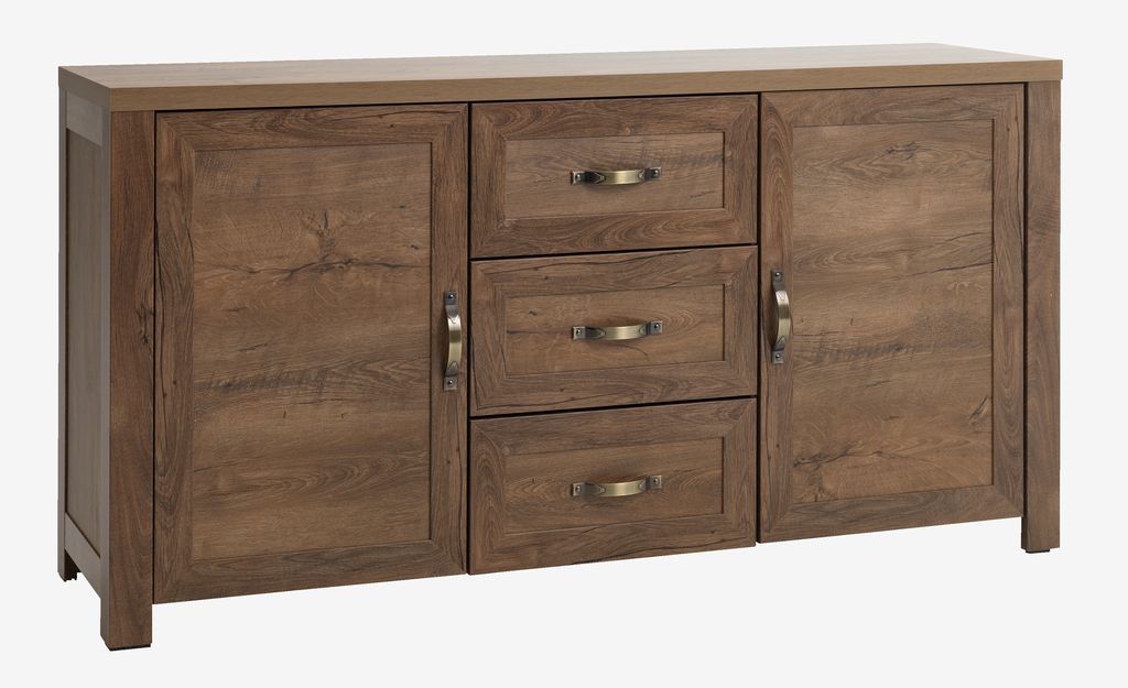 Sideboard JUNGEN 2 doors 3 drawers wild oak colour - Amazon