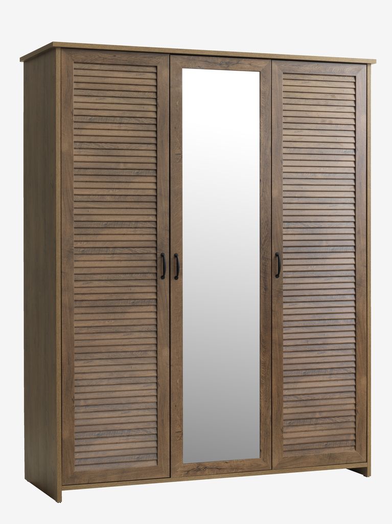 Wardrobe MANDERUP 166x210 3 doors wild oak colour - Amazon
