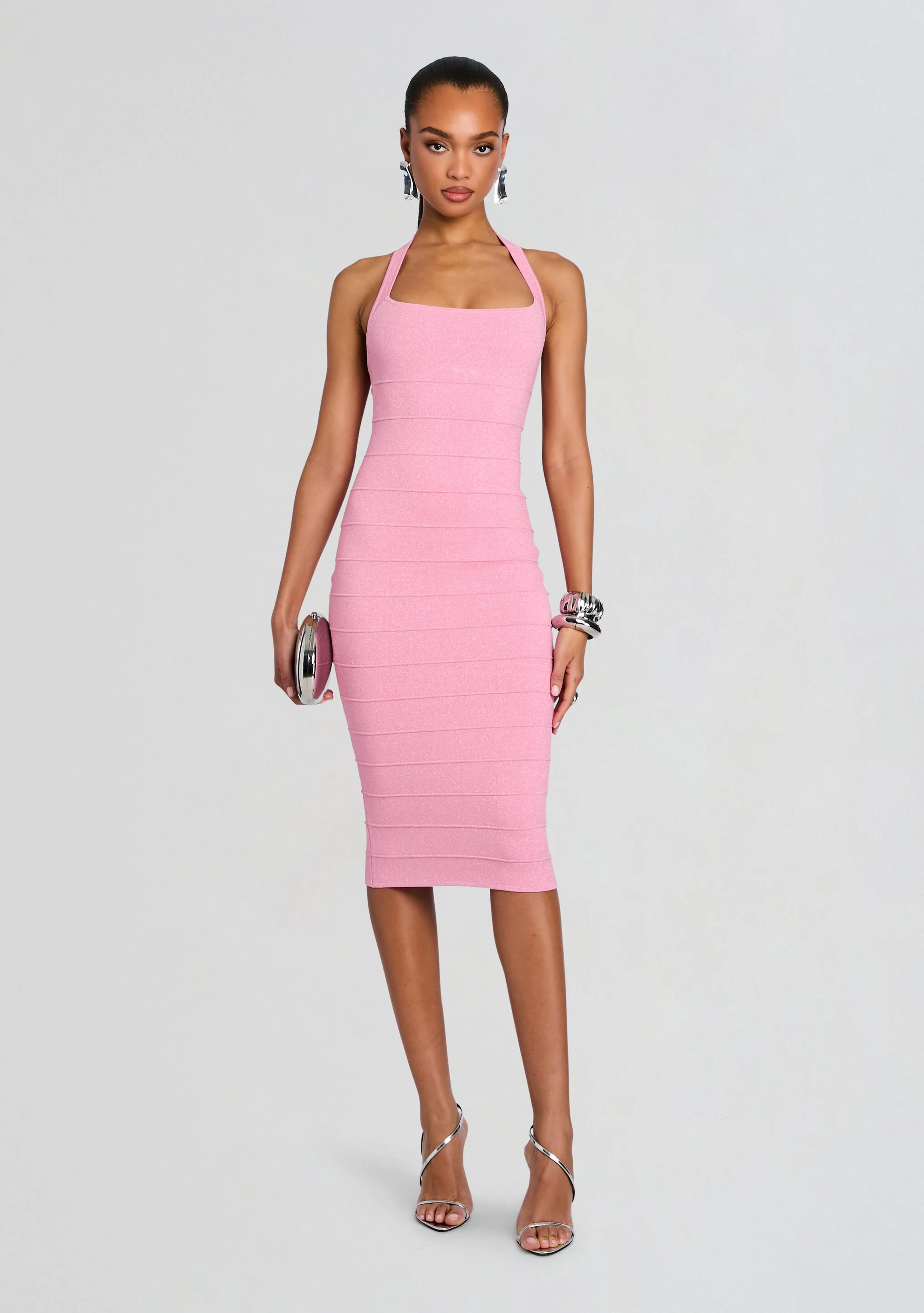 Cloe Metallic Bandage Knit Dress
