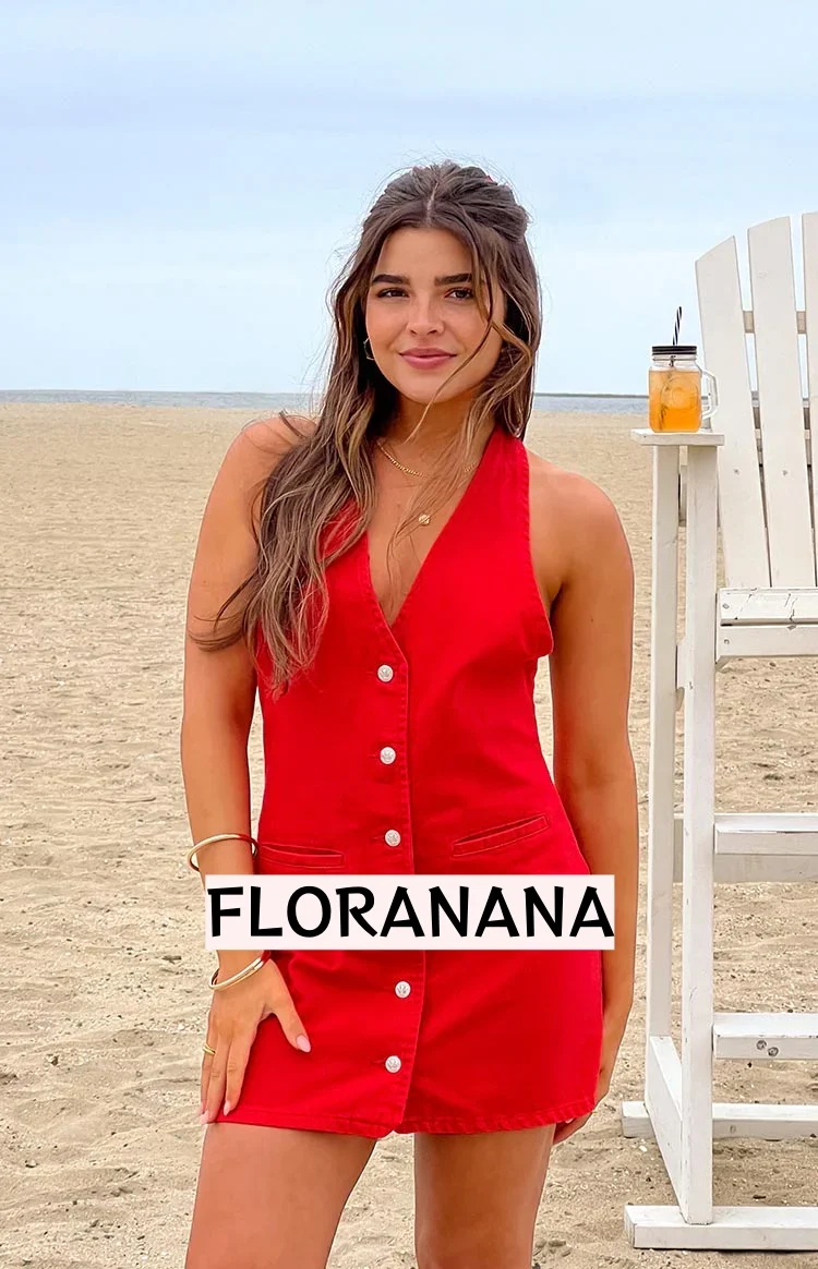 Corbin Red Denim Halter Neck Mini Dress