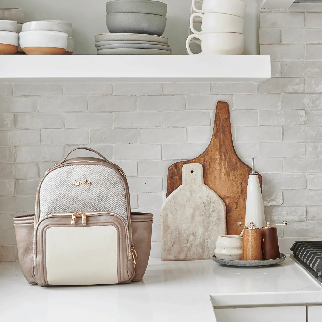 Itzy Mini Plus Vanilla Latte Diaper Bag Backpack