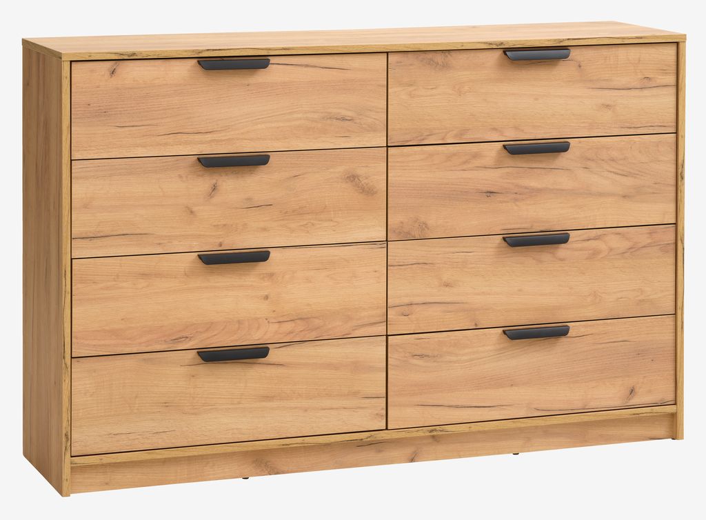 4+4 drawer chest JENSLEV oak - Amazon