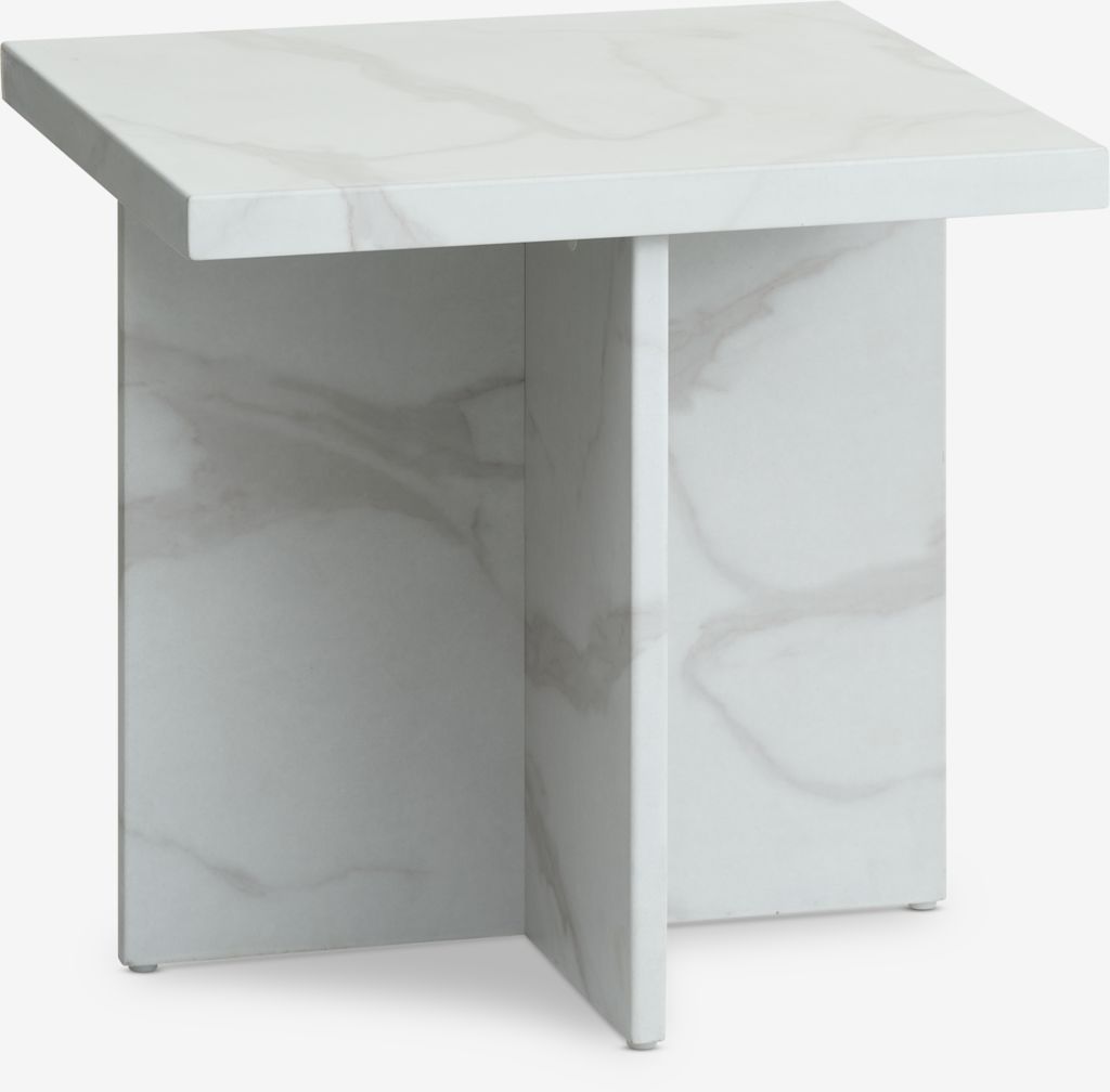 End table GANDRUP 45x45 white marble colour - Amazon
