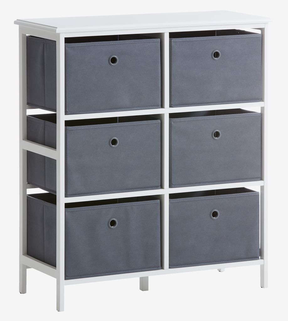 3+3 boxes chest ODBY white/grey - Amazon