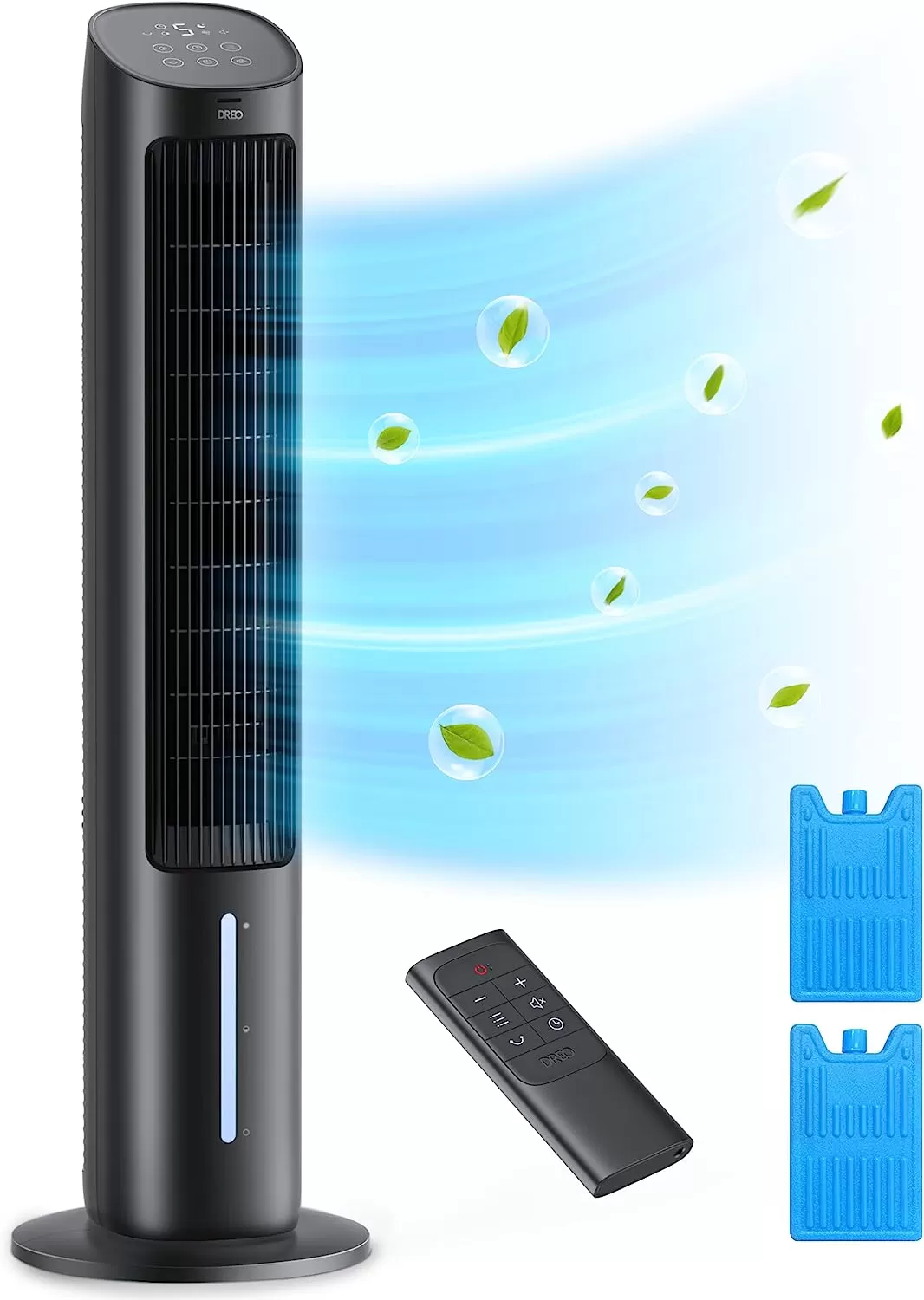 Dreo Evaporative Air Cooler, 40” Cooling Fans that Blow Cold Air, 2023 Upgrade with 80° Oscillating, Removable Water Tank, Ice Packs, Remote Control, 4 Speeds, 7H Timer, Swamp Cooler for Bedroom - Amazon