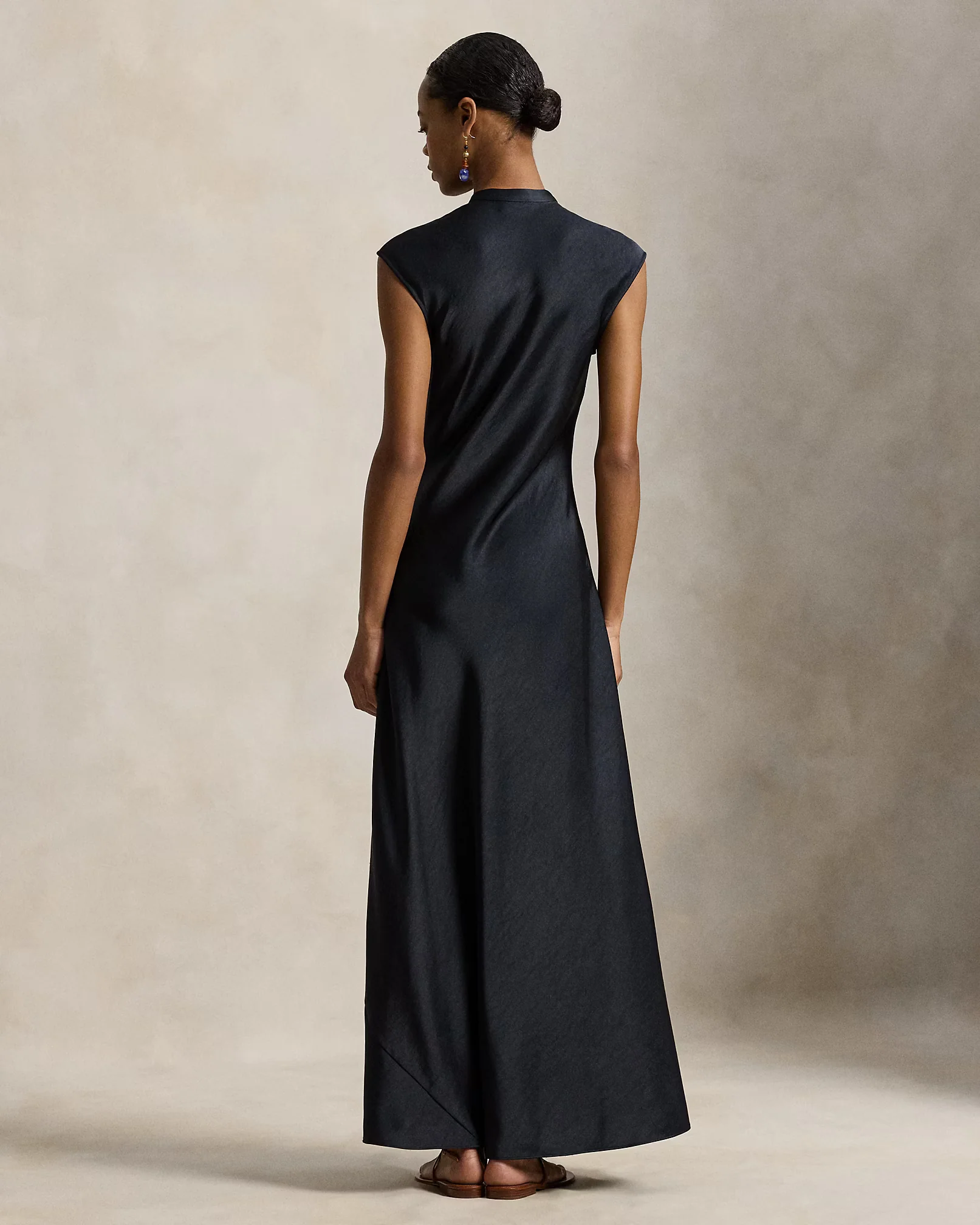 Lace-Up Satin Dress