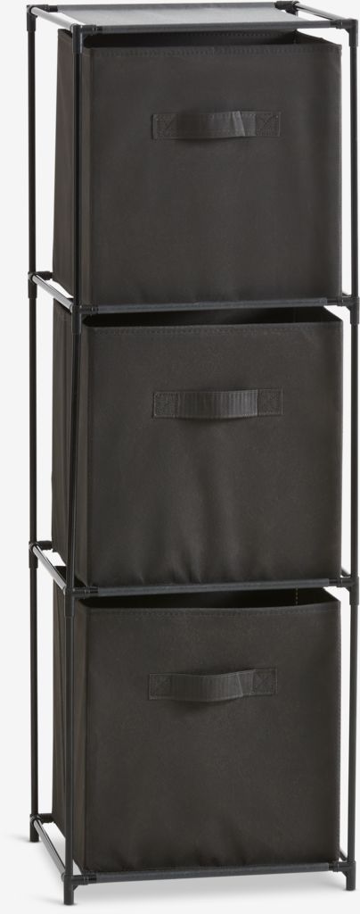 Cabinet DAMHUS with 3 boxes black/grey - Amazon