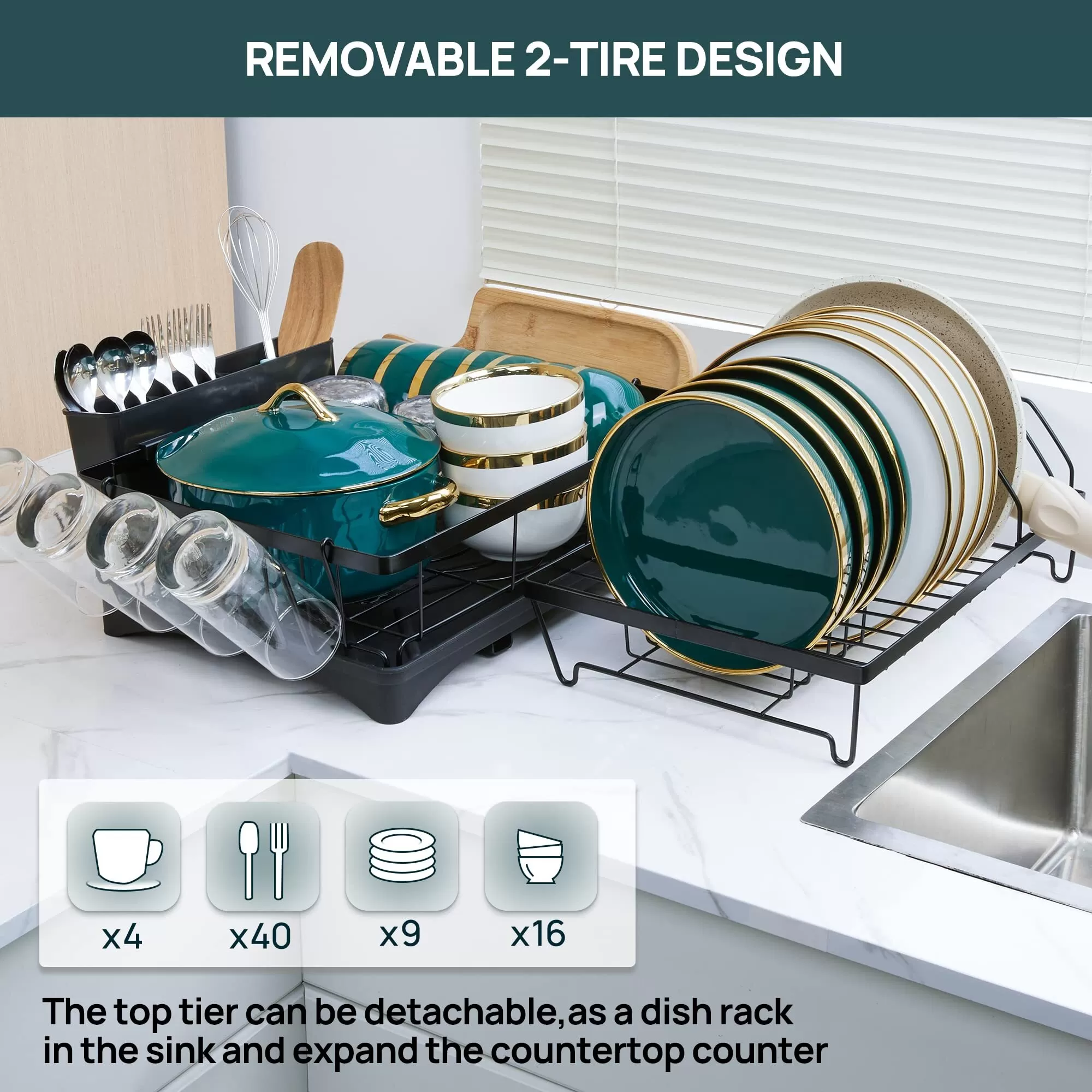 Dish Drying Rack with Drainer - Amazon