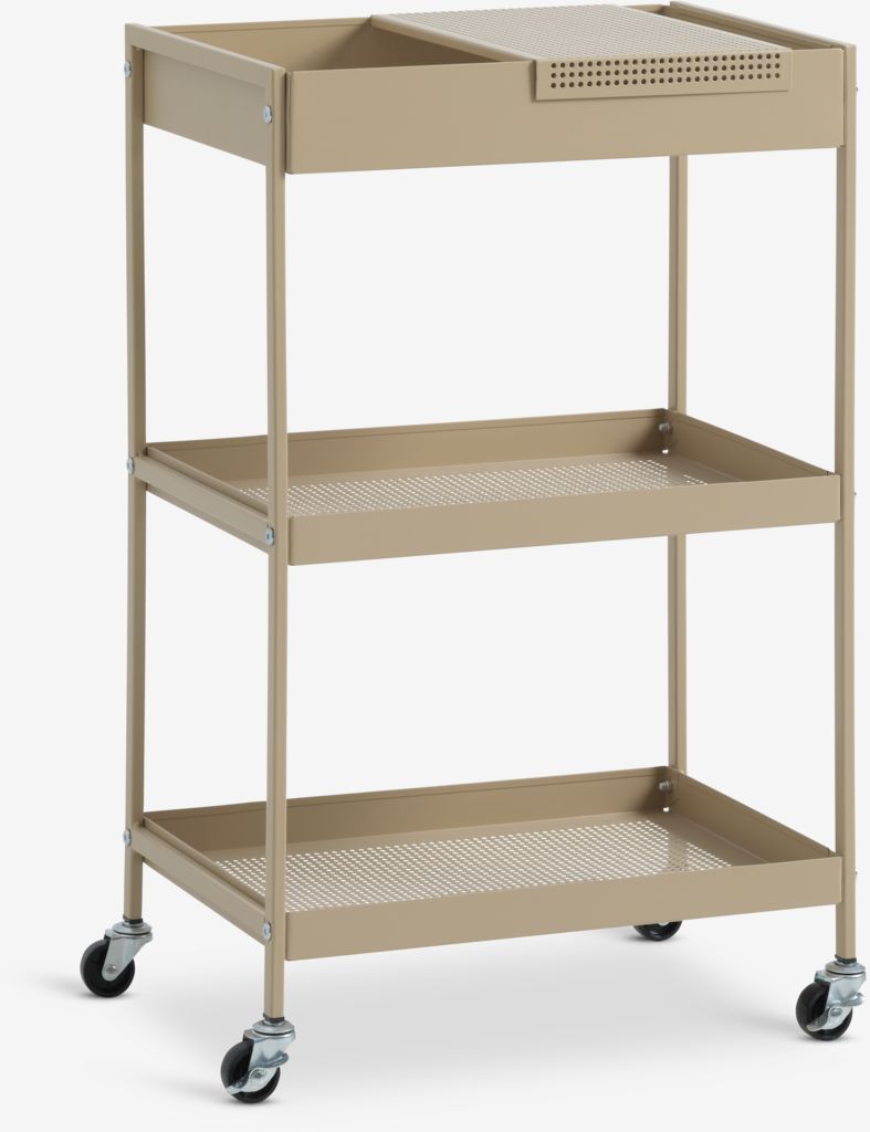 Trolley ELLERUP 3 shelves latte colour - Amazon