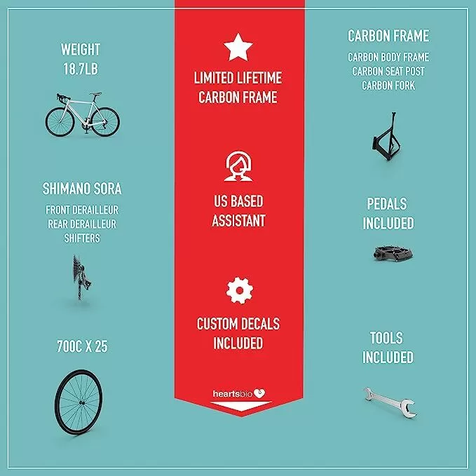 18 Speeds Carbon Fiber Frame Road Bike Model H 18.7 lb - Amazon