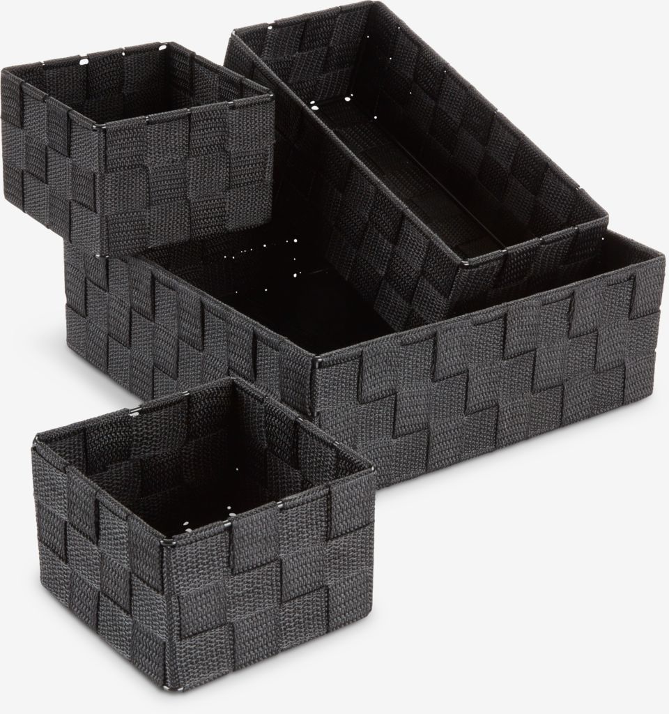Basket set FOLKE set of 4 black - Amazon