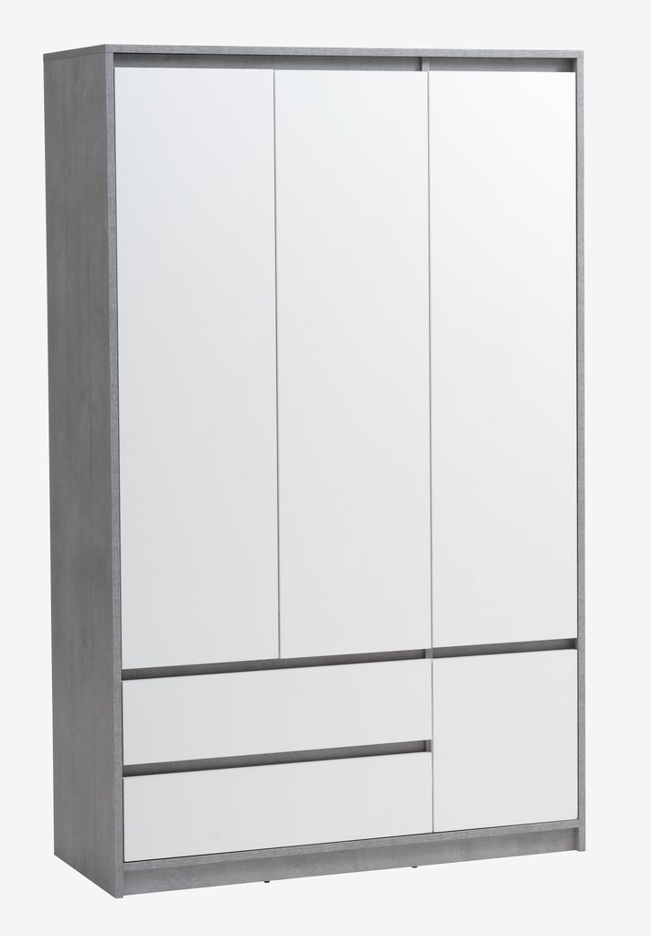 Wardrobe BILLUND 119x193 white/concrete - Amazon