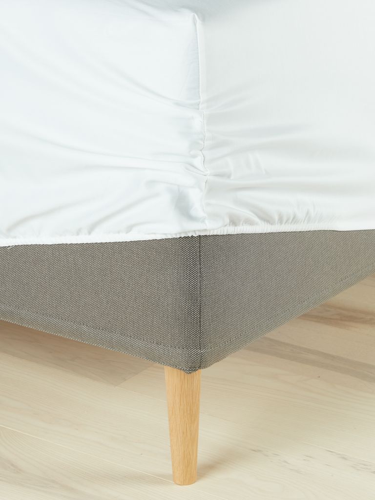 Sateen Fitted sheet TINE Single white - Amazon