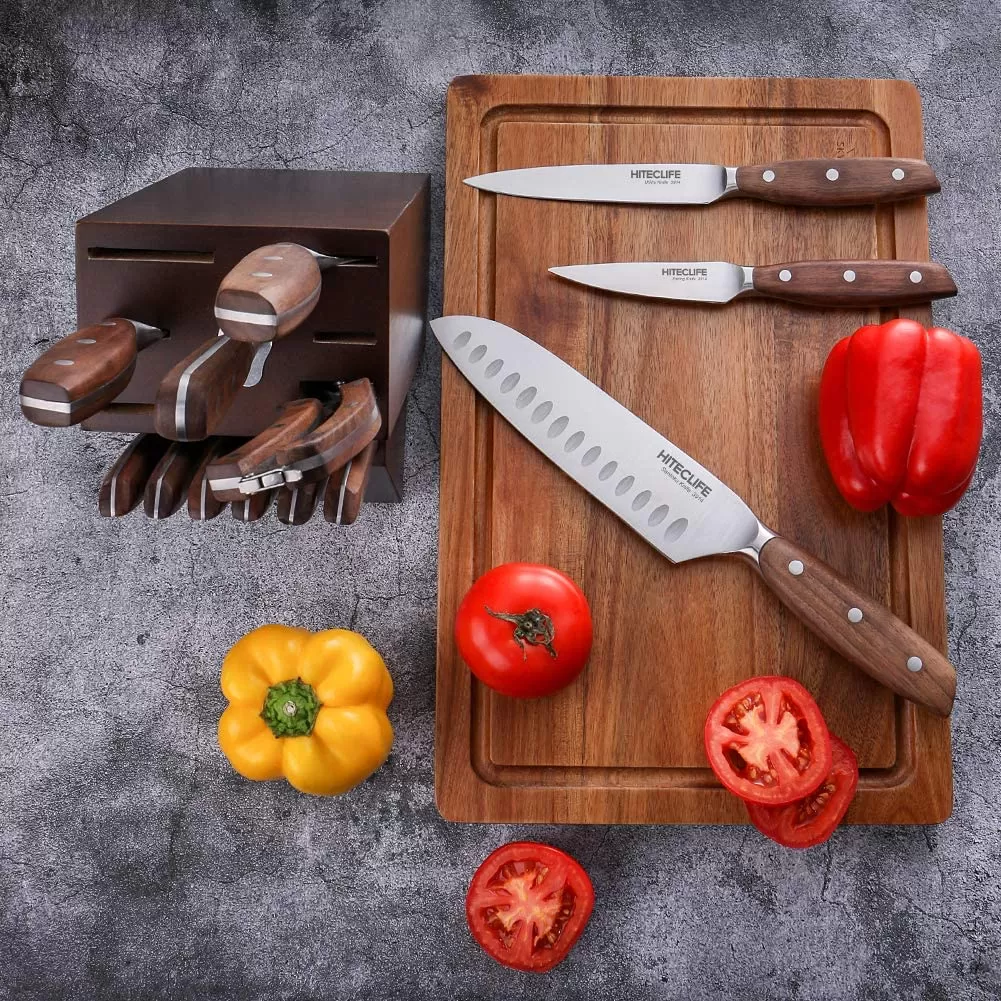 14 Pieces High Carbon Stainless Steel Knife Set with Block - Amazon
